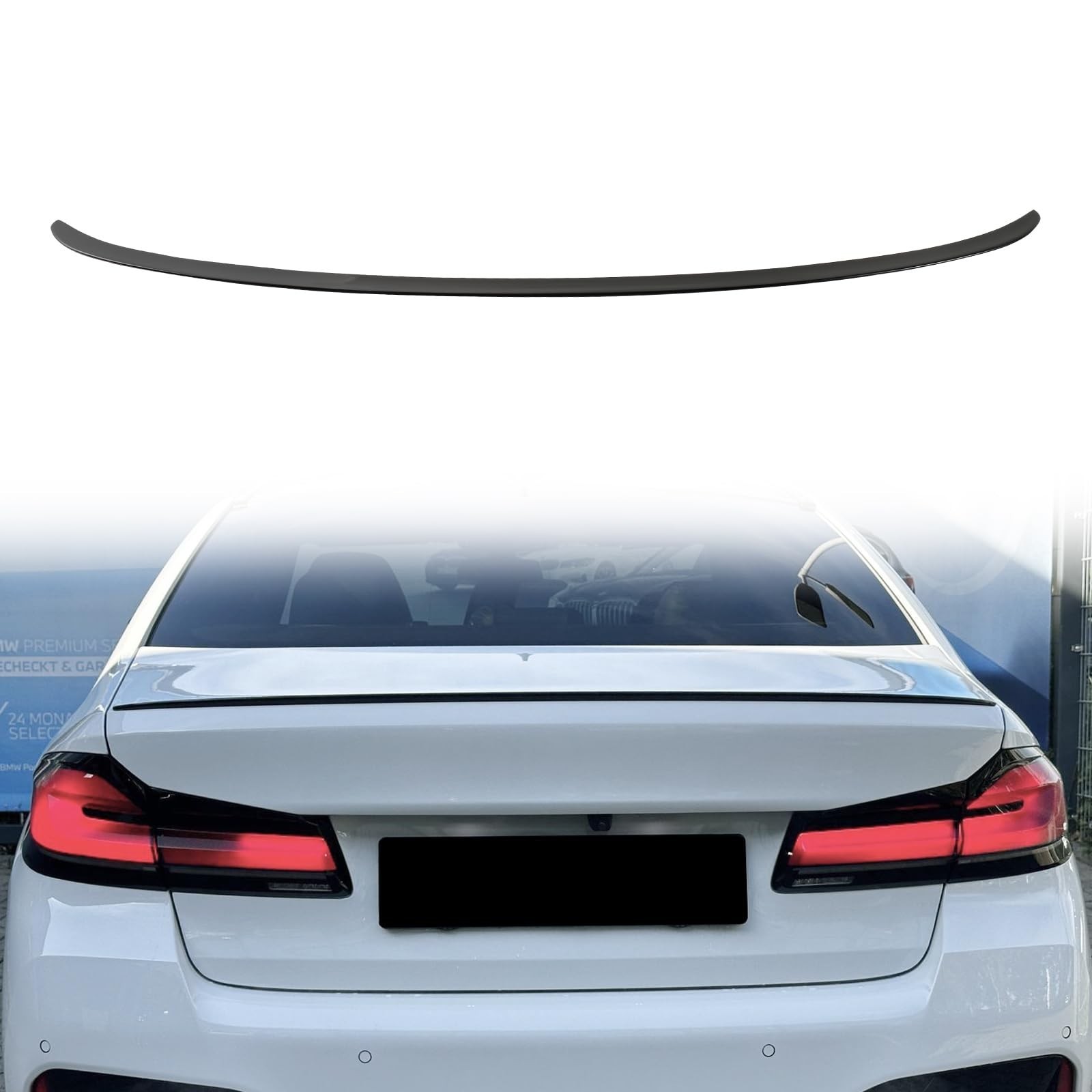 Gloss Black Rear Spoiler Wing Compatible with BMW 5 Series G30, M5 F90 2017-2...