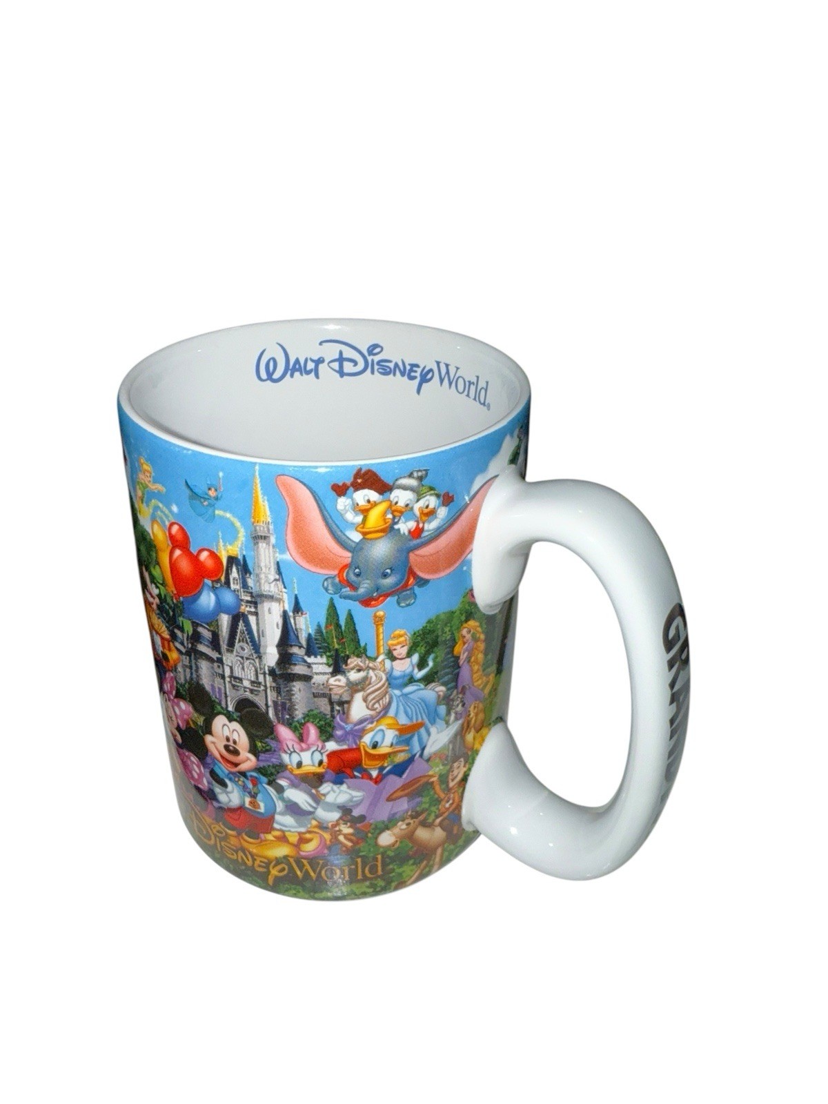 Walt Disney World Park Mug All Characters! Says Grandpa On Handle