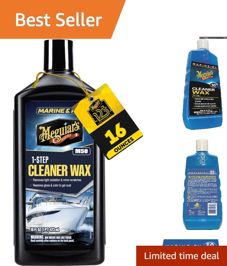 Long-Lasting Marine/RV Cleaner Wax by Meguiar's - Non-Abrasive Protection 16 Oz