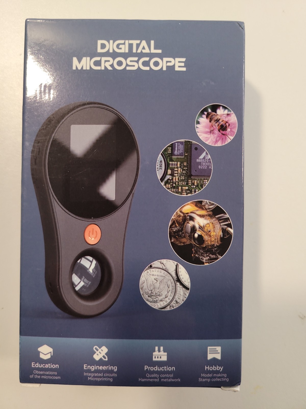Black 500X Handheld Digital Microscope 2" IPS Screen Portable Microscope Camera/