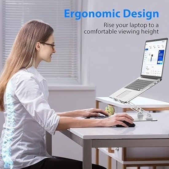 Adjustable Laptop Stand Foldable Metal Riser Cooling Holder for 10-15.6