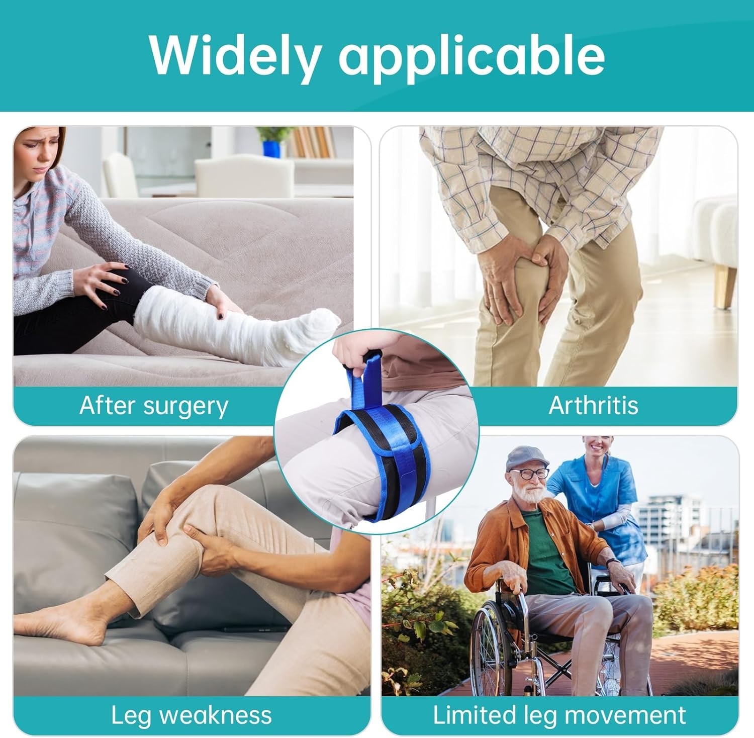 Thigh Lifter Strap (2 Pack),Leg Pull-Up Aid for Limited Mobility & Knee Recovery