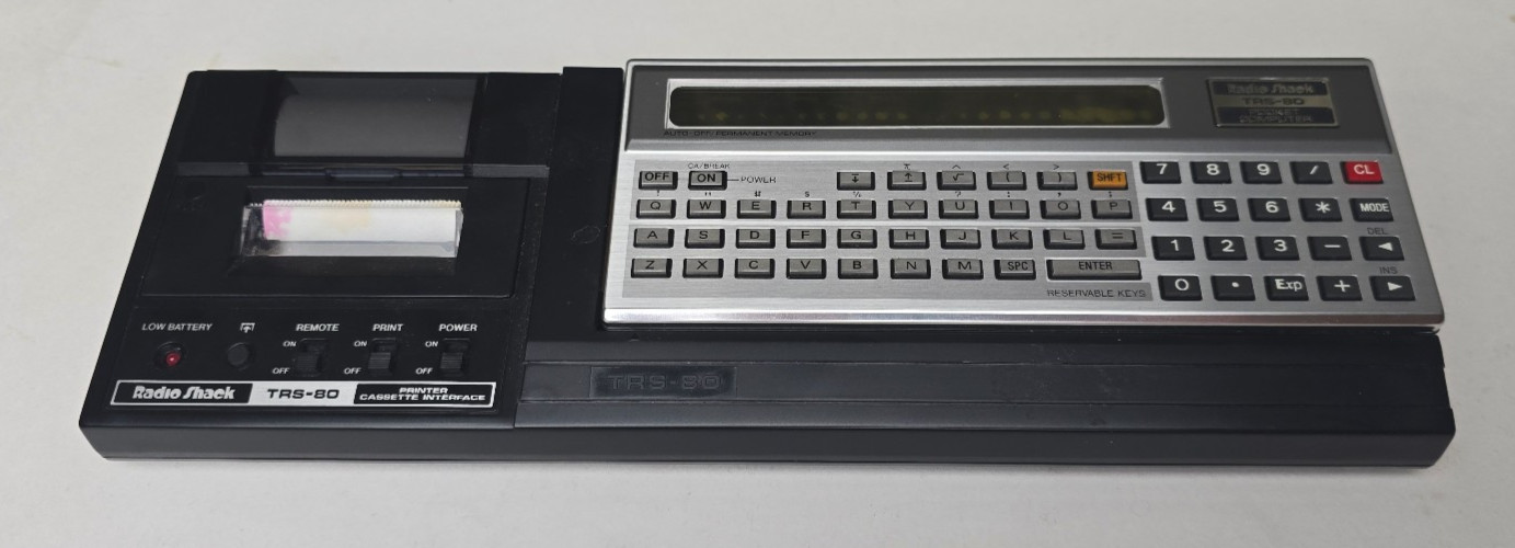 Retro Tandy TRS-80 Pocket Computer W/Printer Cassette Interface - BAD SCREEN