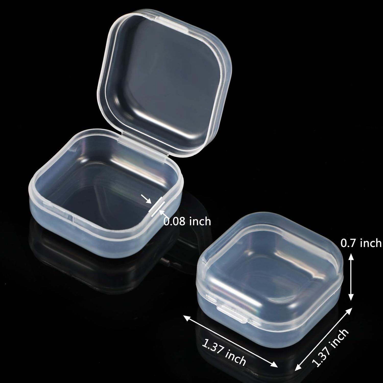 36 Pieces Rectangle Clear Plastic Containers Transparent Beads Storage Container