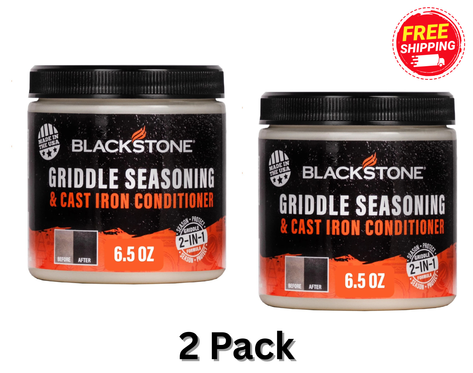 2 Pack- Blackstone Griddle Seasoning and Cast Iron Conditioner - 6.5 oz