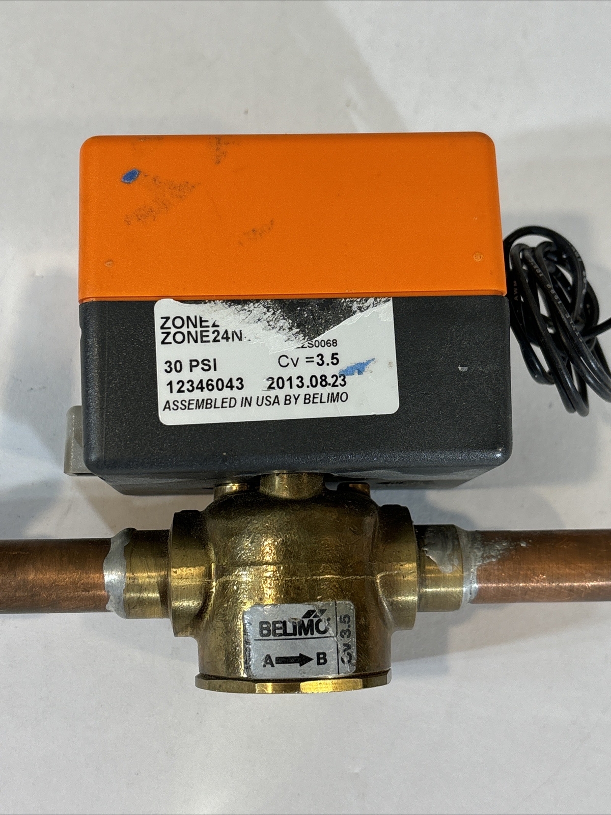 Belimo Zone24NO Spring Return Normally Open 24VAC Zone Actuator with Valve