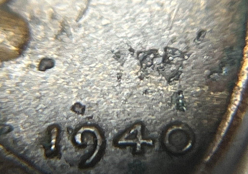 1940 Lincoln Wheat Cent Woody Improper Alloy Error & Strike Through Grease Error