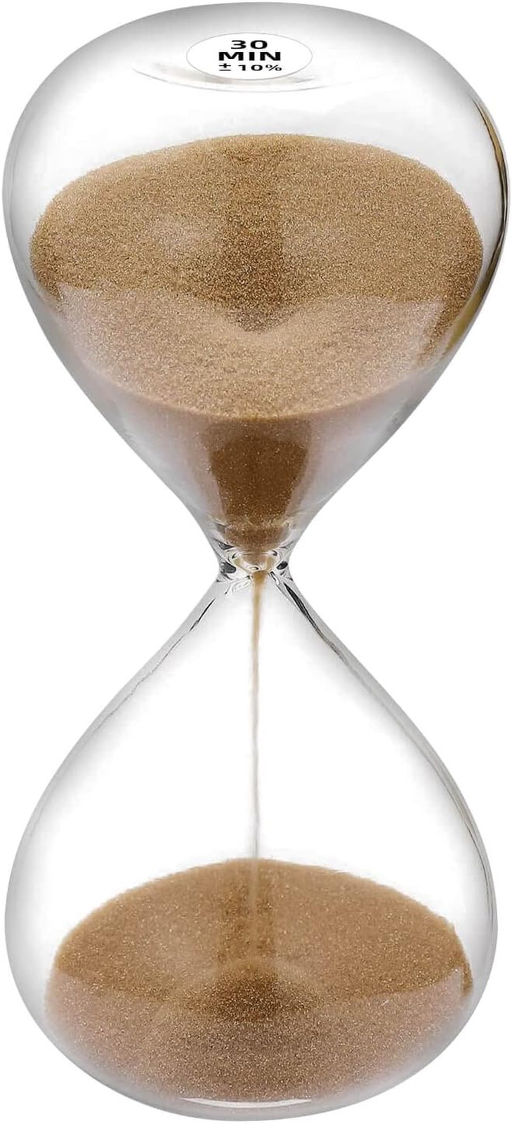 30-Minute Hourglass Sand Timer with Brown Sand - Decorative Glass Clock