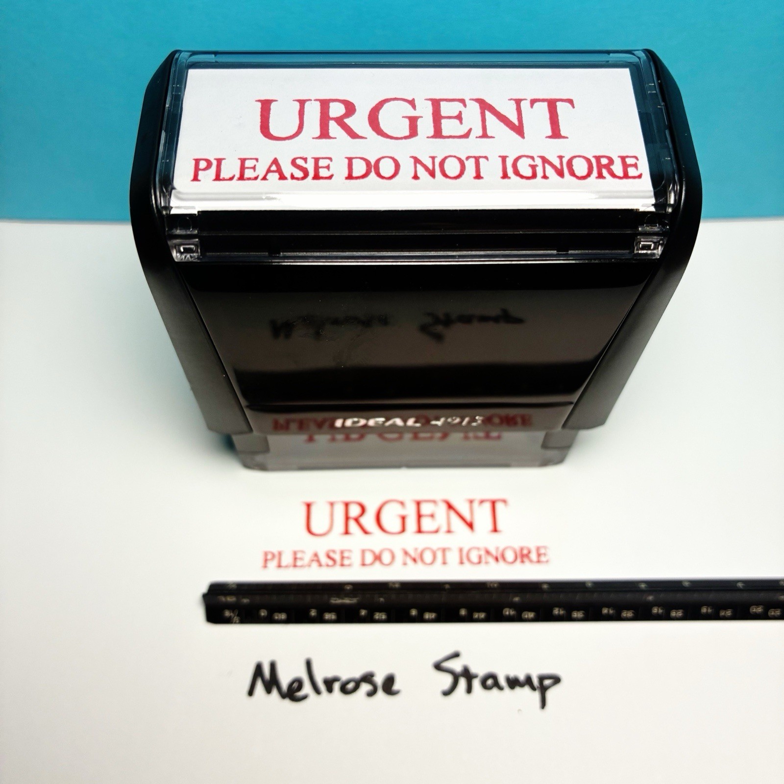 Urgent Please Do Not Ignore Rubber Stamp Red Ink Self Inking Ideal 4913