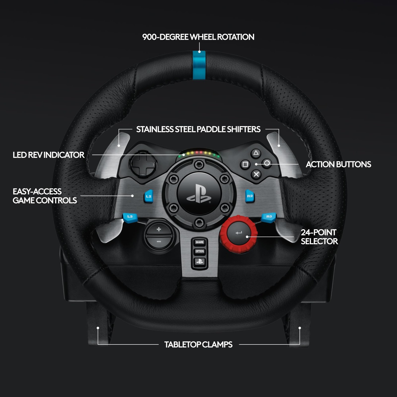 Logitech - G29 Driving Force Racing Wheel and Floor Pedals for PS5, PS4, PC,