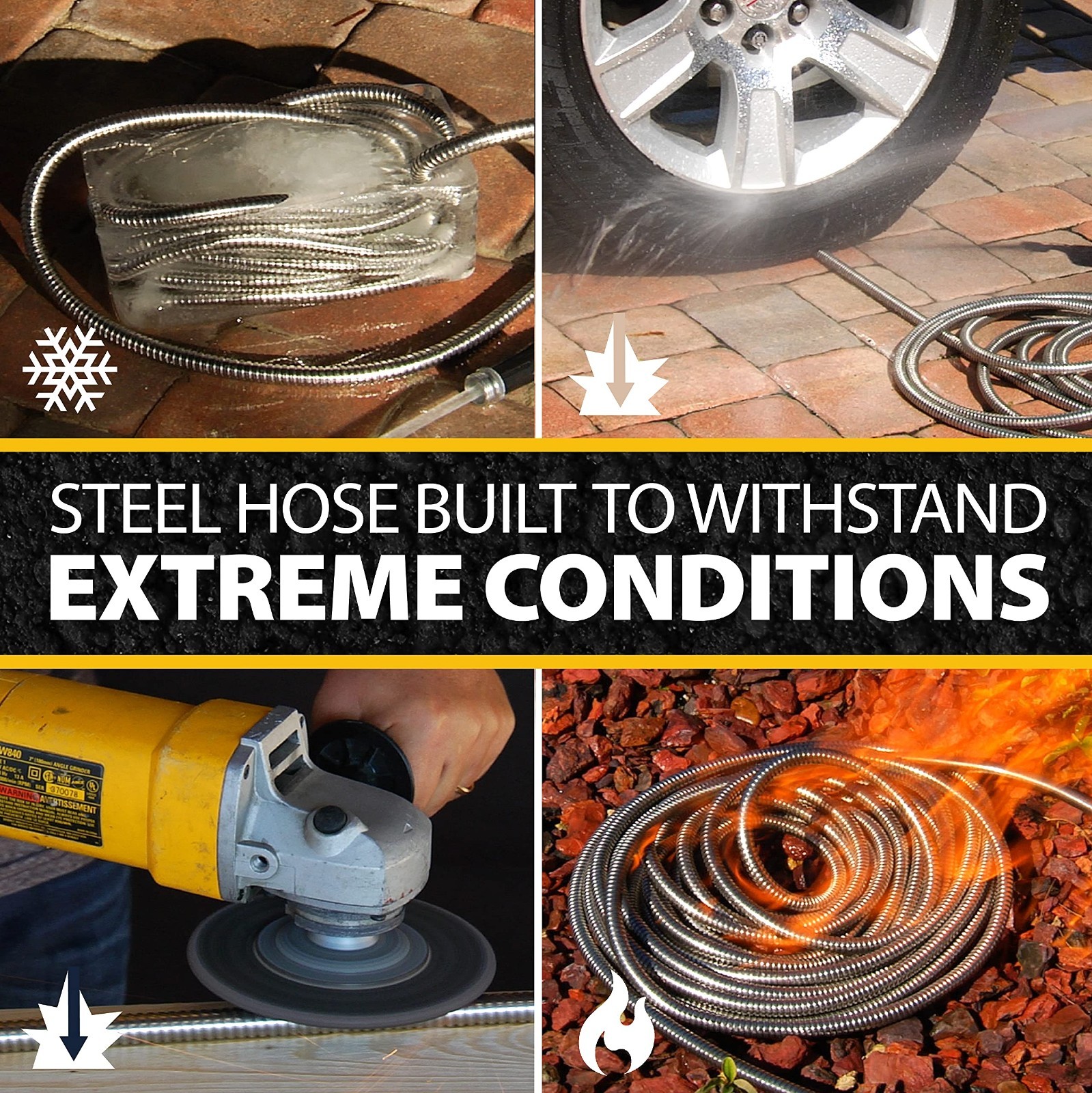 4 Zone Digital Timer & 25ft Metal Garden Hose Bundle - Durable, Easy Setup, Wate