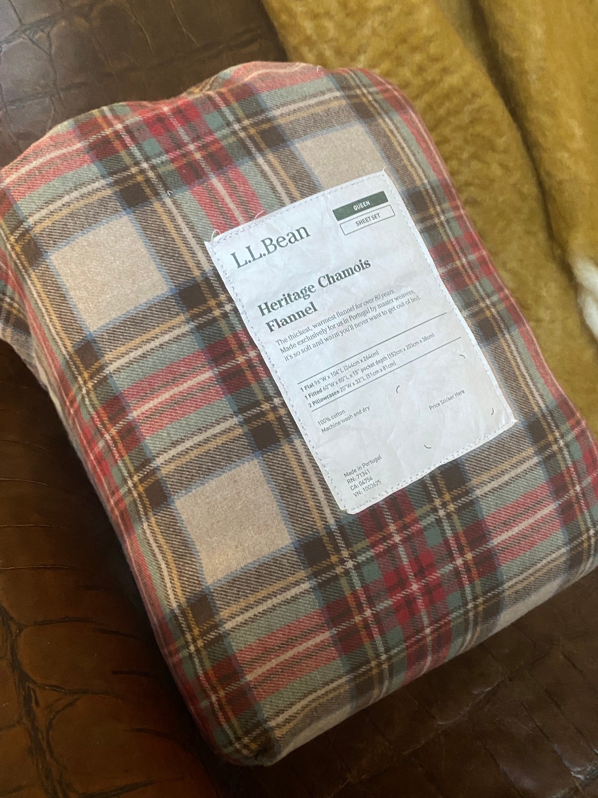 NWT LL Bean Heritage Chamois Flannel Sheets Set - Queen