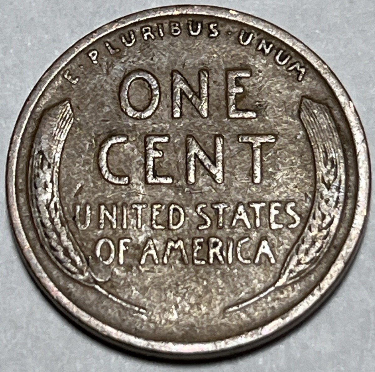 1919 P Lincoln Wheat Cent Woody Improper Alloy Error & Lamination Error Reverse