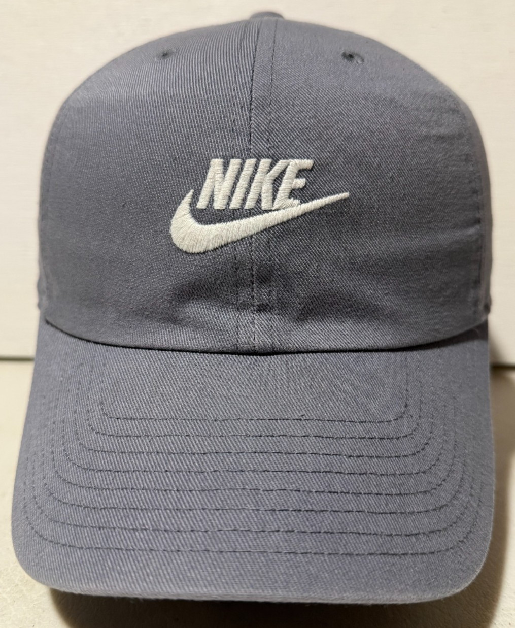 Nike Grey White Futura Washed Baseball Cap Unisex Style Sportswear