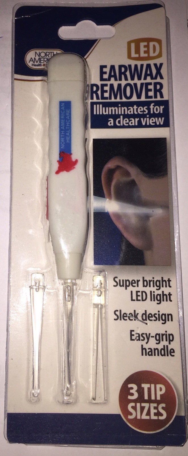 Lighted Earwax Remover Ear Cleaning Tool Q-tip with Three Accessories - Green