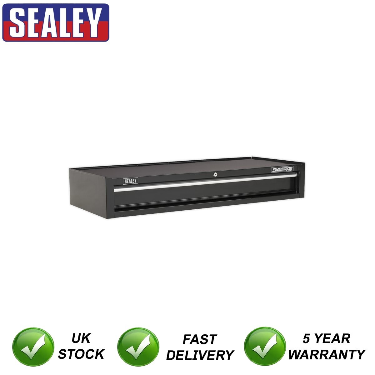 Sealey Superline PRO� Heavy-Duty Mid-Box Tool Chest with Drawer Black AP41119B