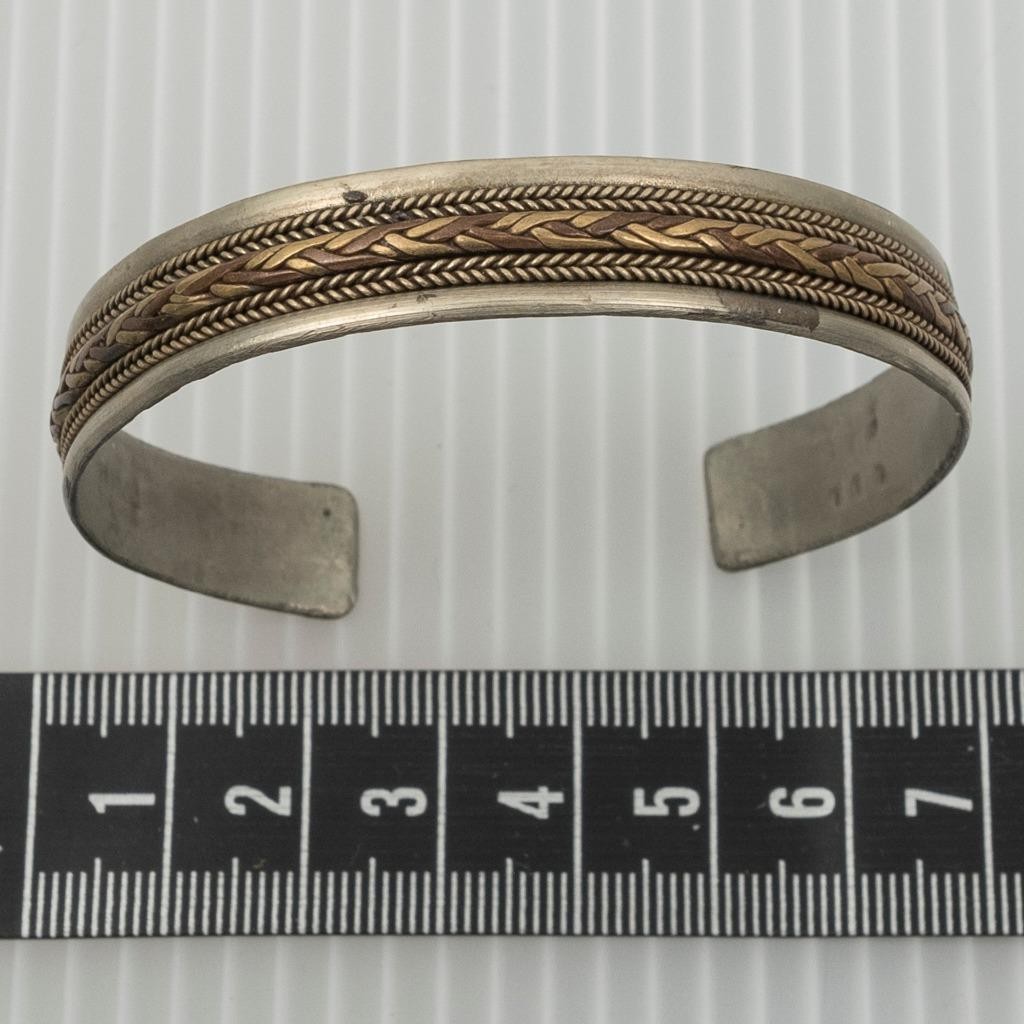 Handcrafted Brass Over Tin Cuff Bracelet
