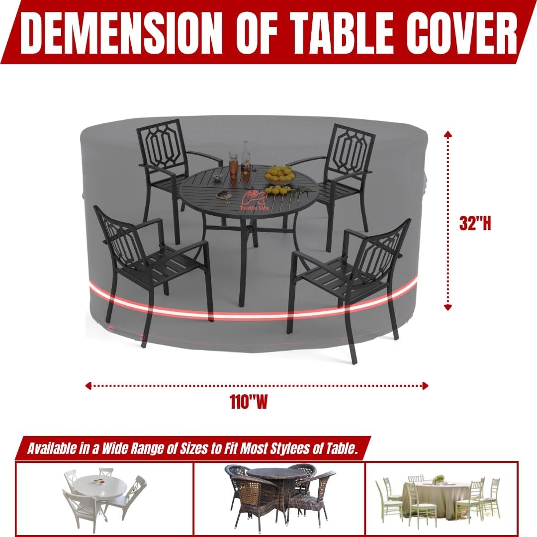 Patio Furniture Sets Cover Heavry Duty Round Outdoor Dinning Table and Chairs