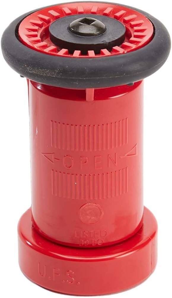 🎯 New Fire Hose Nozzle 1 1/2" N.S.T  Polycarbonate &Brass Twist To Fog/Stream.