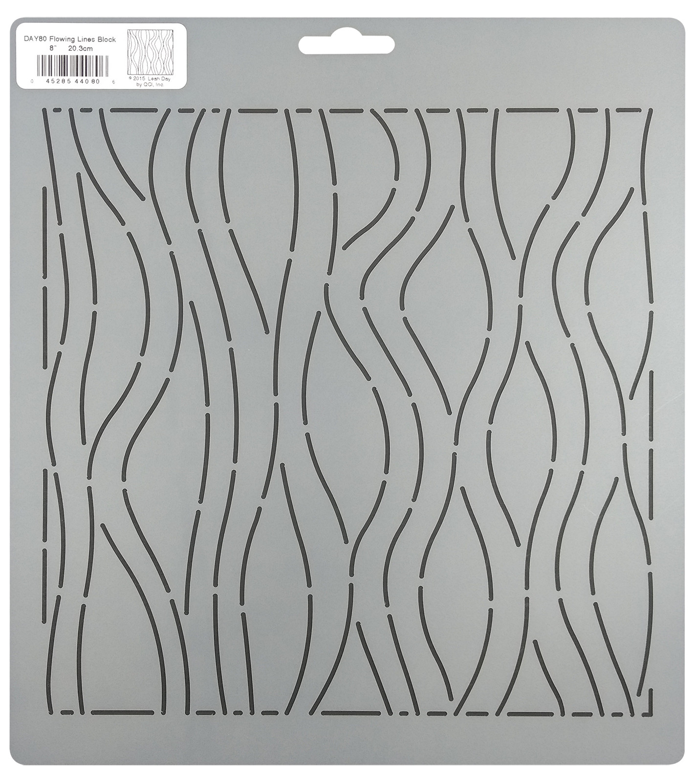 Quilting Stencil Flowing Lines Block Wave Quilt Pattern 8" Wavy Block Template