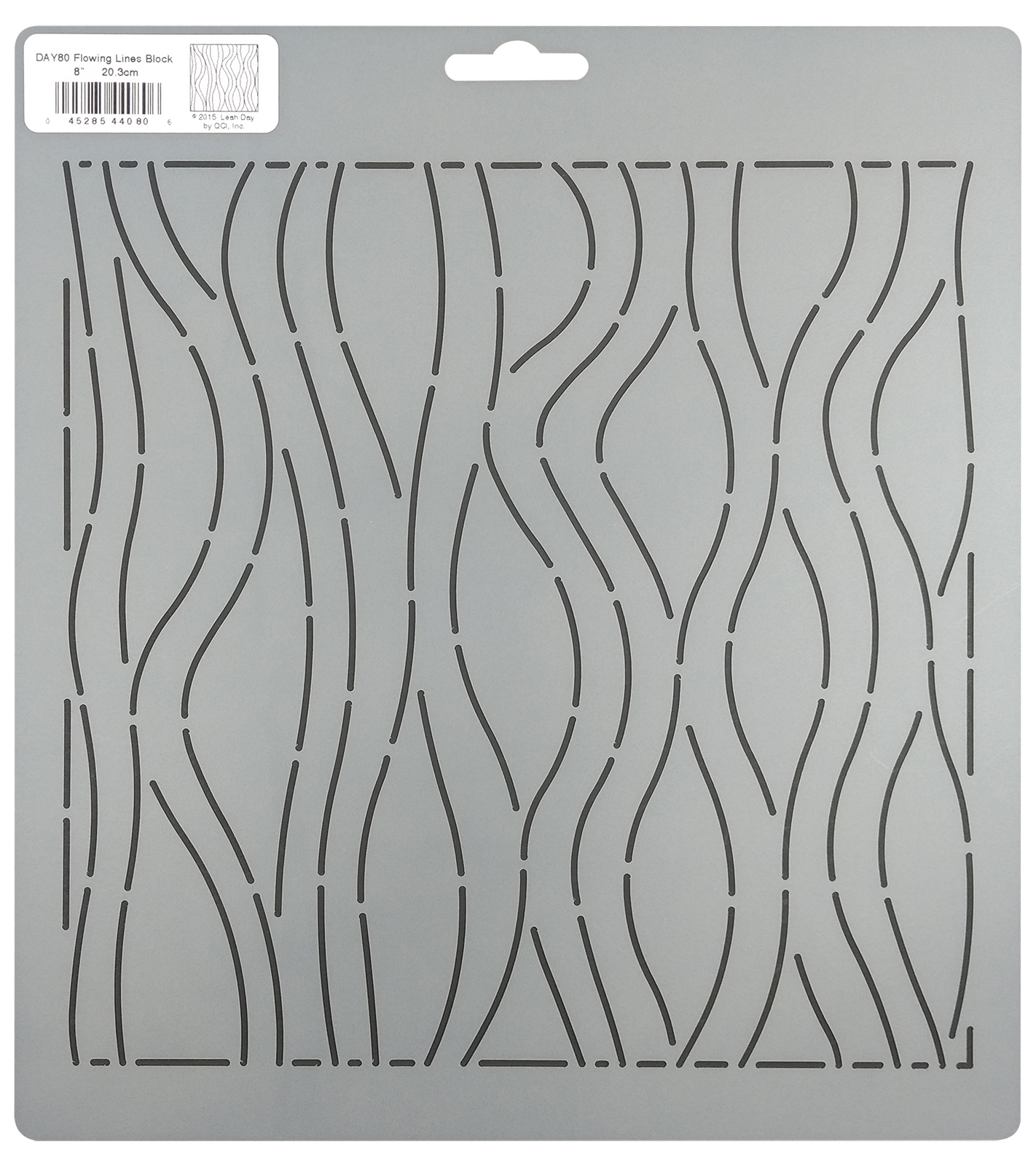 Quilting Stencil Flowing Lines Block Wave Quilt Pattern 8" Wavy Block Template