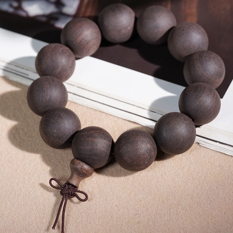Natural Purple Sandalwood Buddhist Prayer Beads Bracelet for Meditation