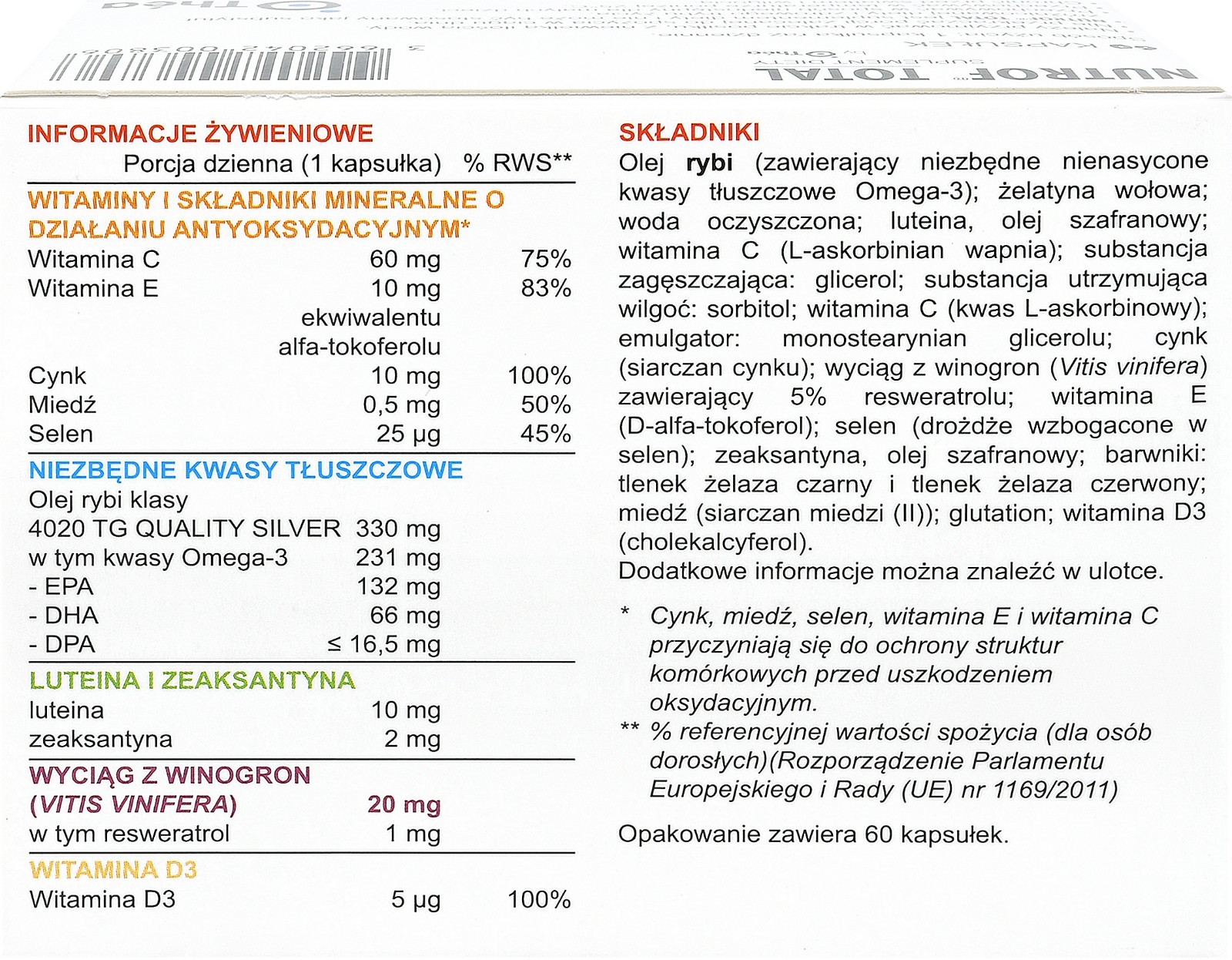 👀 Nutrof Totale TOTAL D3 Thea ottima visione 180 CAPSULES ottima visione 🌟
