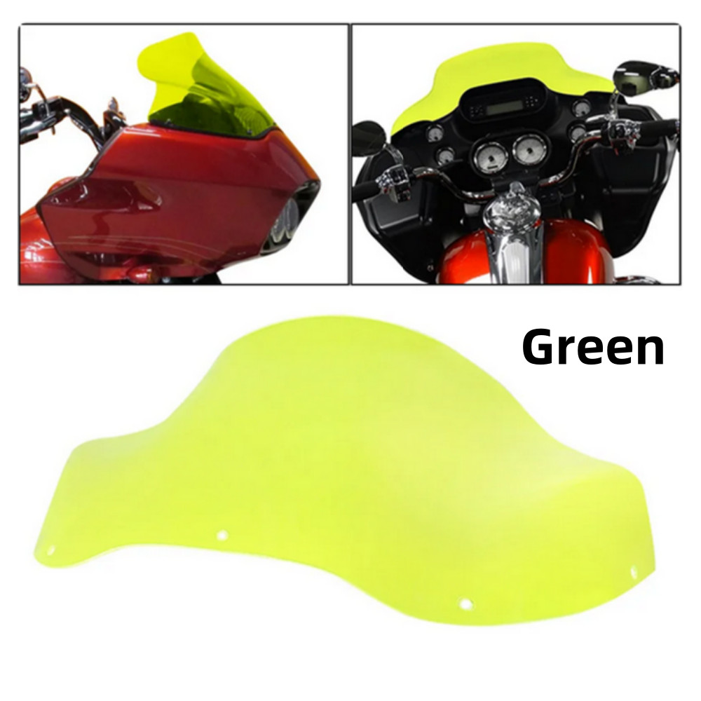 13" Green Motorcycle Windshield Windscreen For Harley Touring Road Glide 98-13