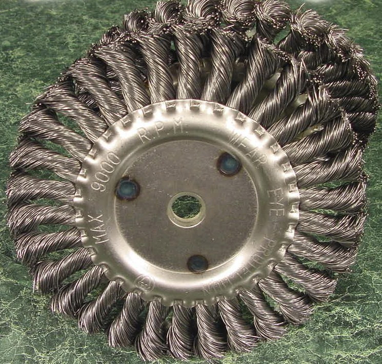 2pc 6 " KNOTTED WIRE WHEEL bench angle grinder twisted 1/2 5/8 inch arbor knot