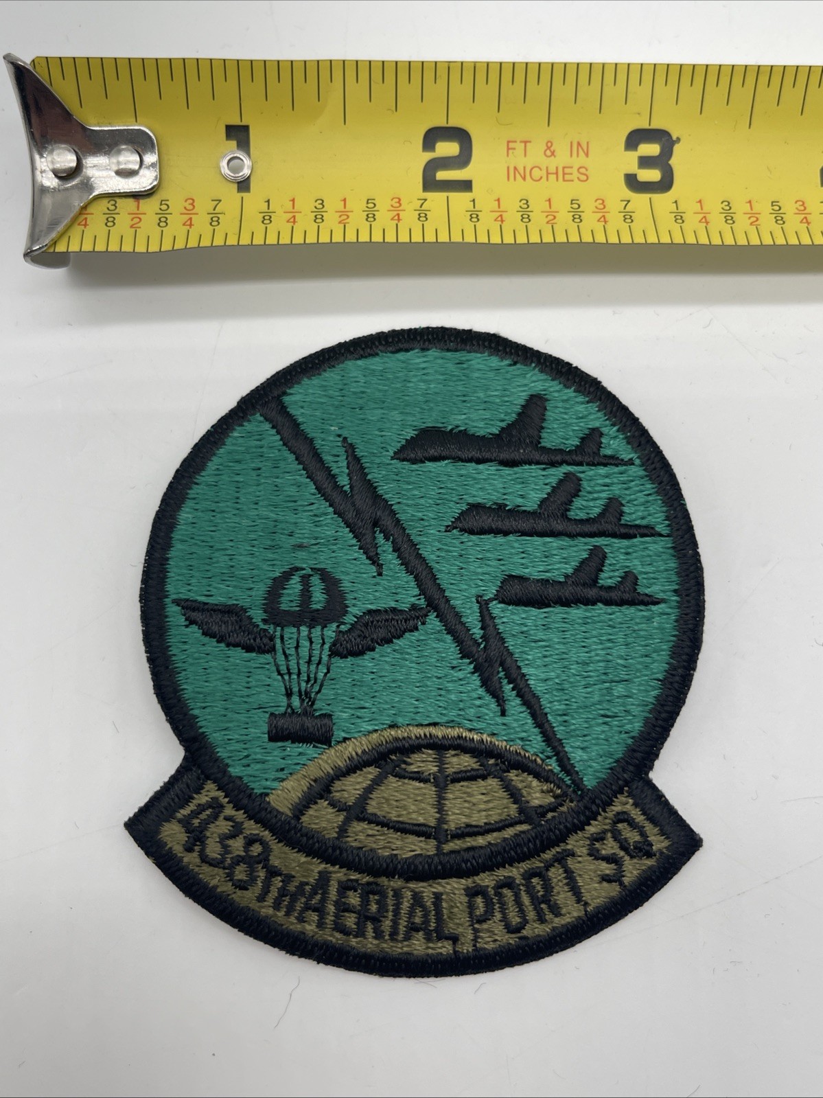 U.S. Military USAF 438th Aerial Port Squadron Patch Insignia Cut Edge Subdued