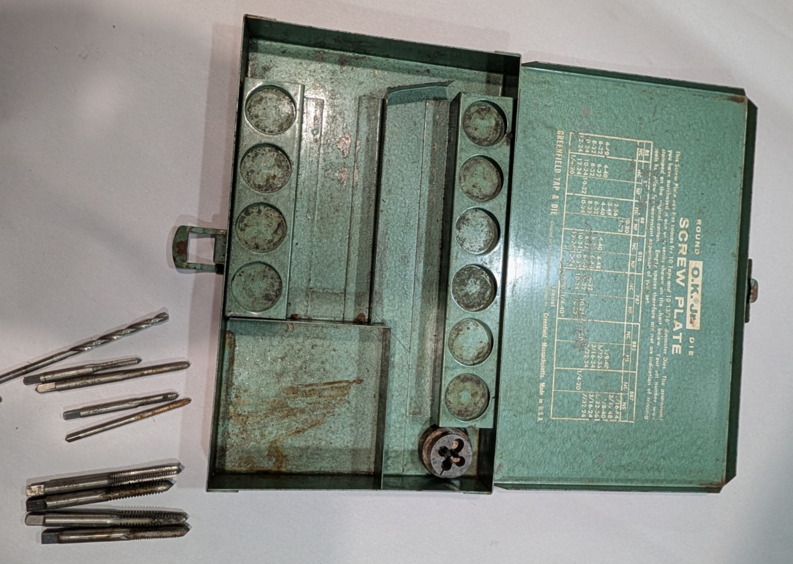 Greenfield OK Jr.Tap & Die Set SAE