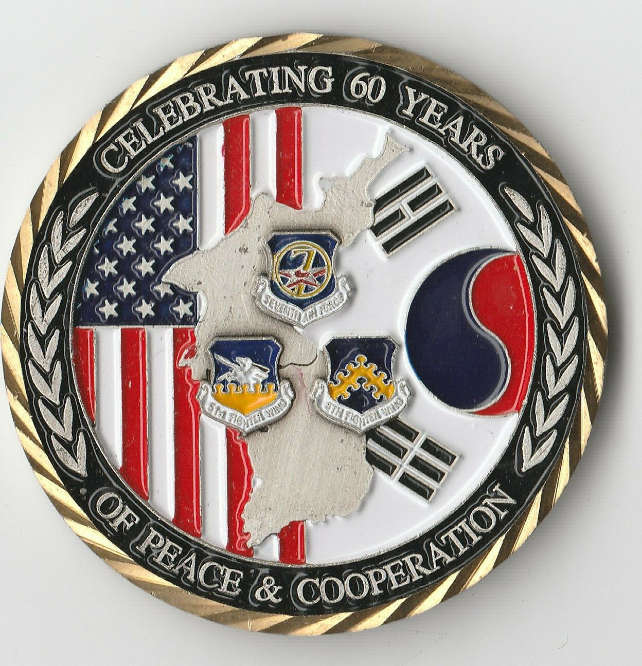 USAF KOREA celebrating 60 years Challenge Coin 2 " DIA C-1