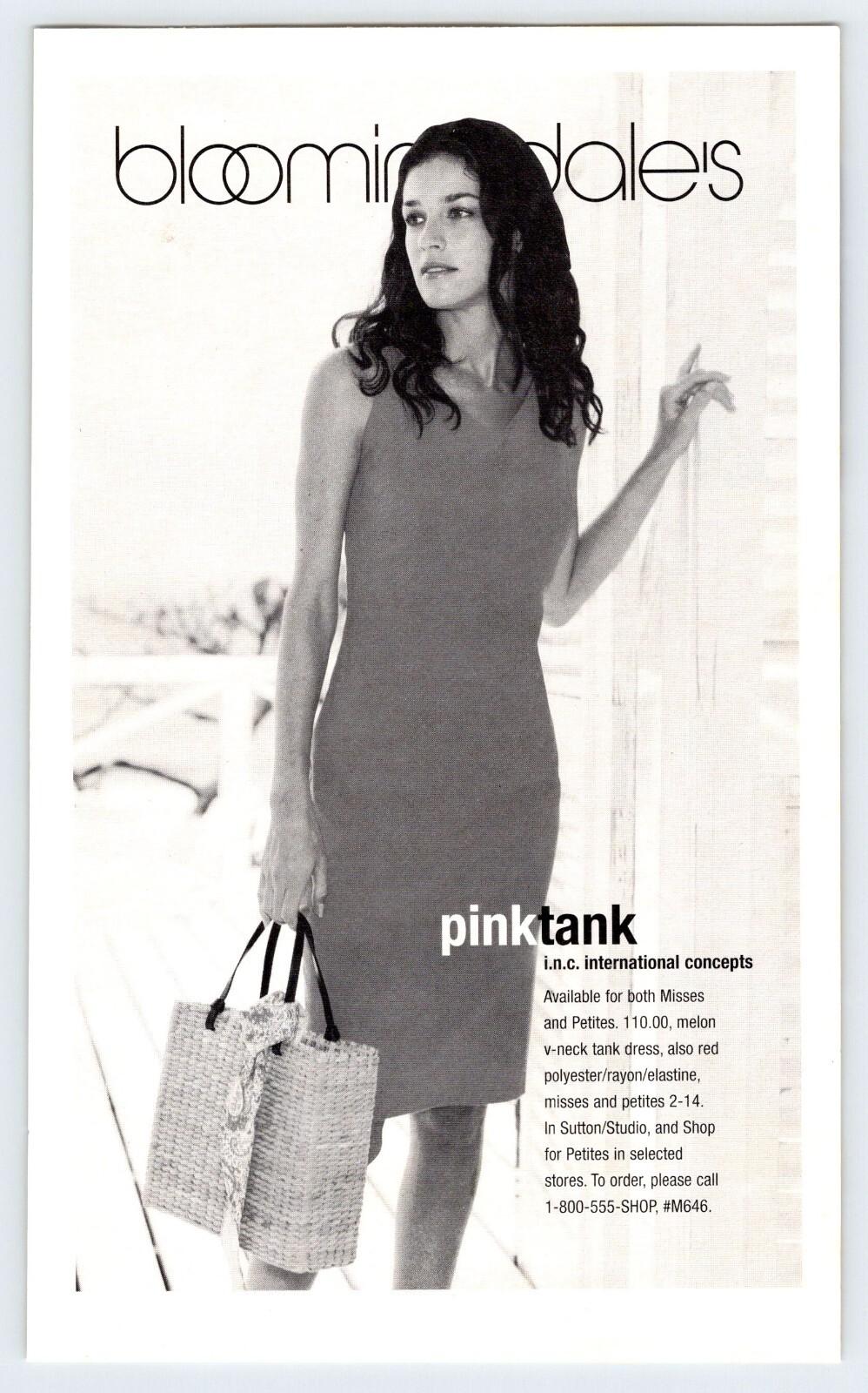 2000 SEXY WOMAN BLOOMINGDALE'S PINKTANK VTG 5" X 8.5" Magazine Ad 2000's M459