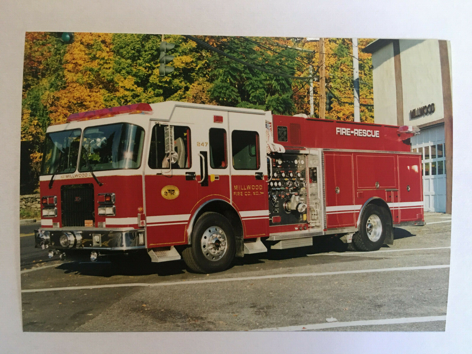 Millwood NY 1998 Spartan 3D pumper Fire Apparatus Print A16