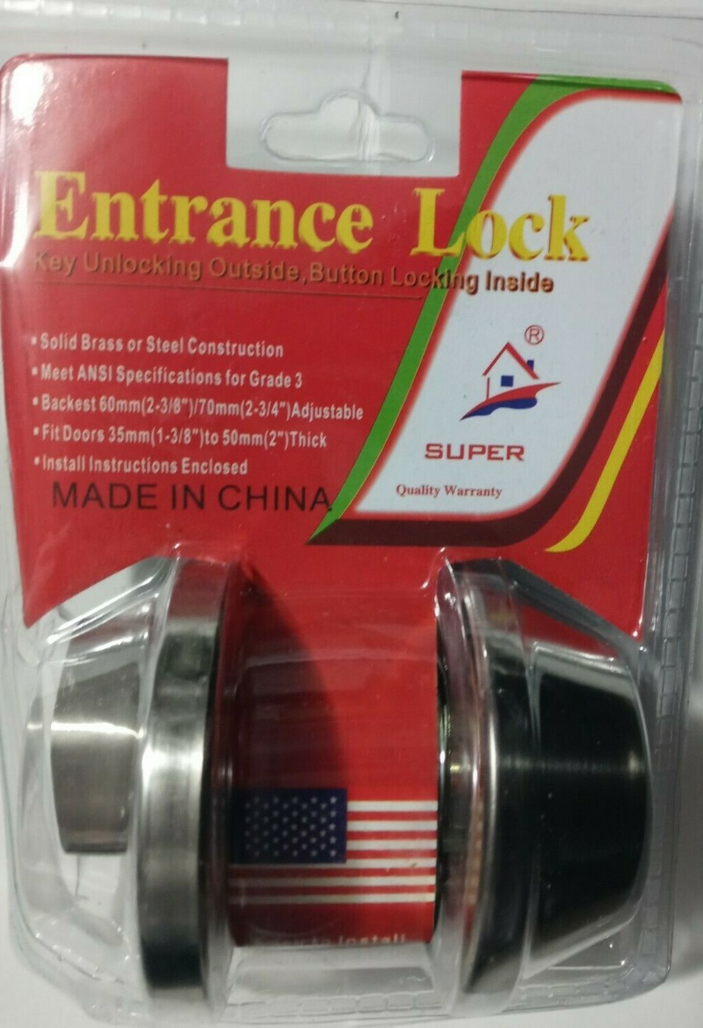 Entrance Lock Single Cylinder Deadbolt, Satin Stainless