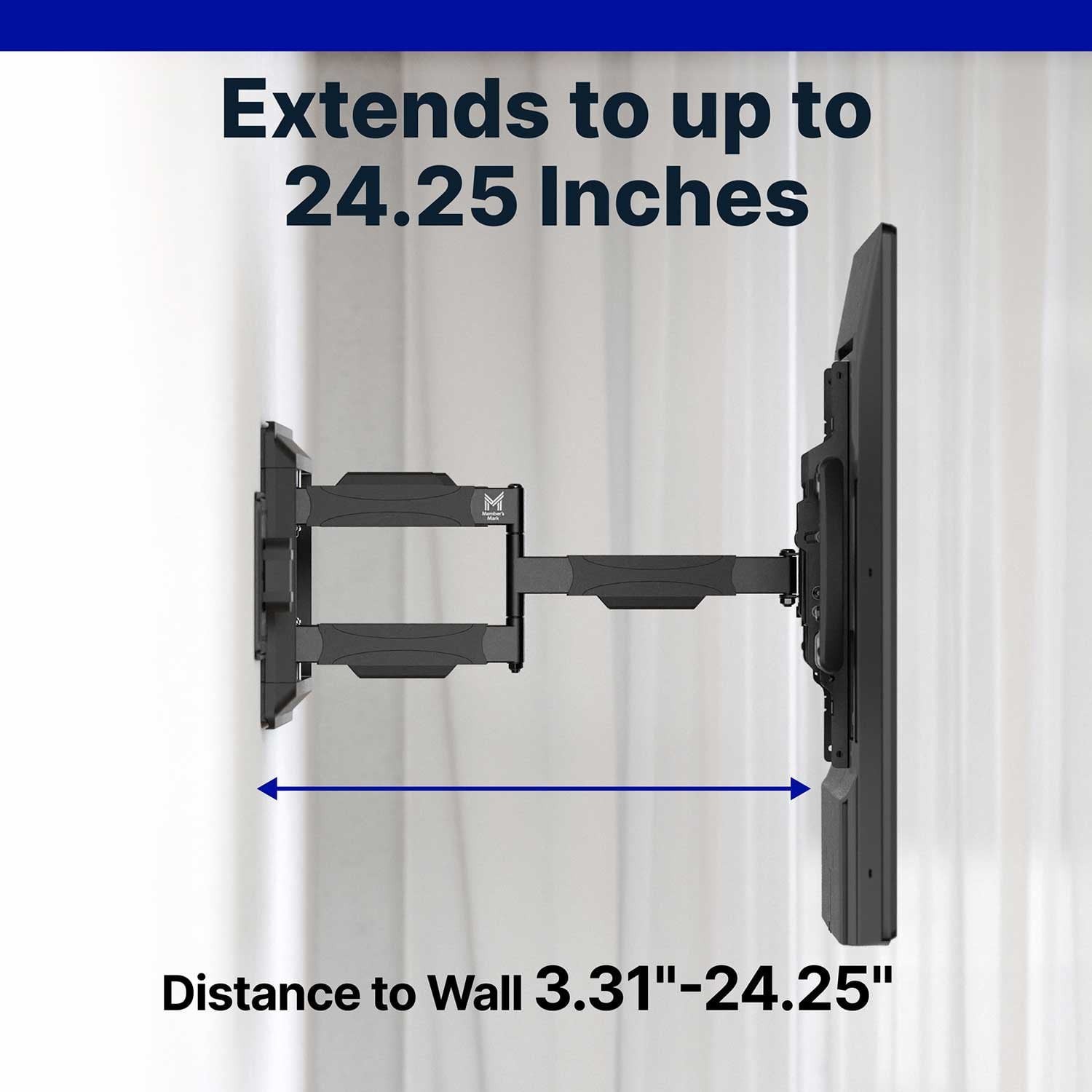 Member's Mark Full Motion Extended TV Wall Mount with Articulating 32"-100" TVs