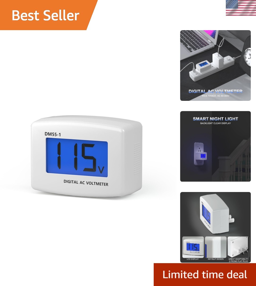 Professional Digital Voltage Meter for AC 80-300V with Potentiometer Adjustment