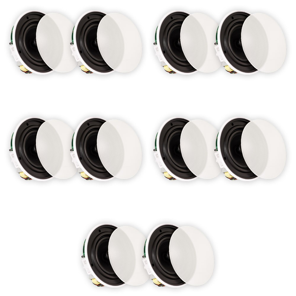 Theater Solutions TSQ670 Flush Mount 70 Volt Speakers with 6.5" Woofers 5 Pairs
