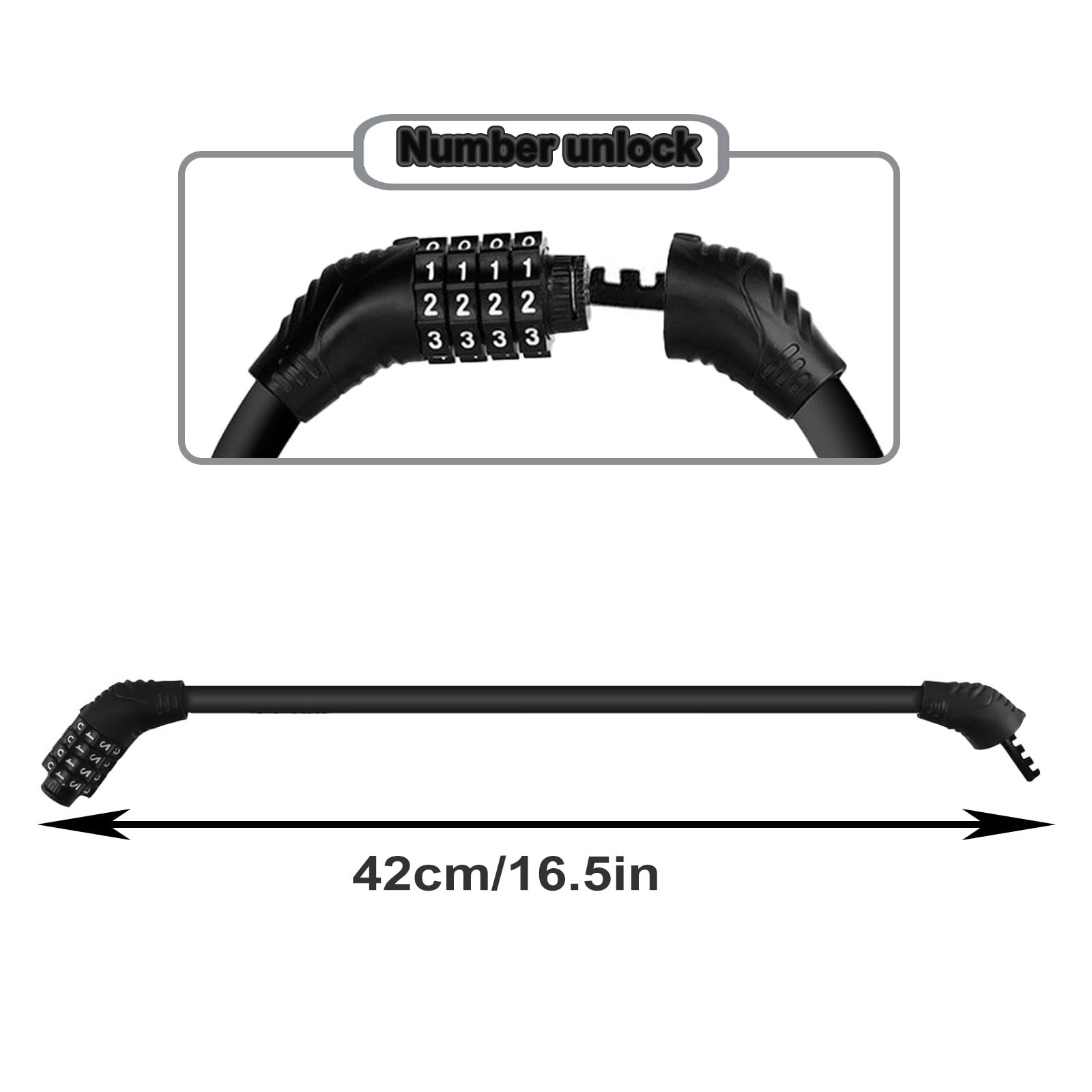 Bike Lock Cable, Heavy Duty Anti Theft Bicycle Lock Chain Portable Code Lock ...