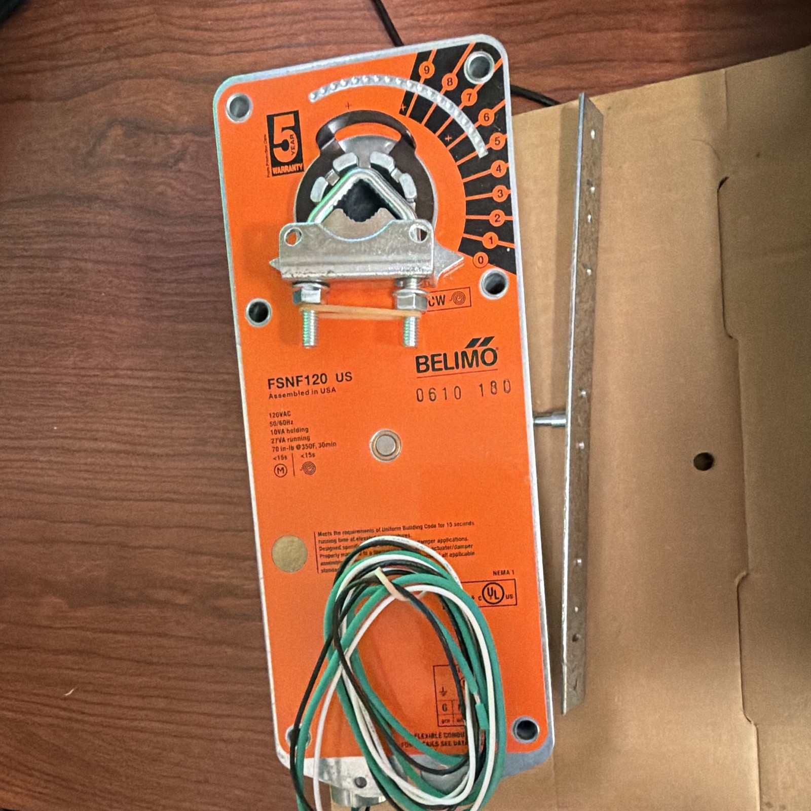 Belimo FSNF120 US Spring Return Damper Actuator 120 VAC Corded Electric 4.5in