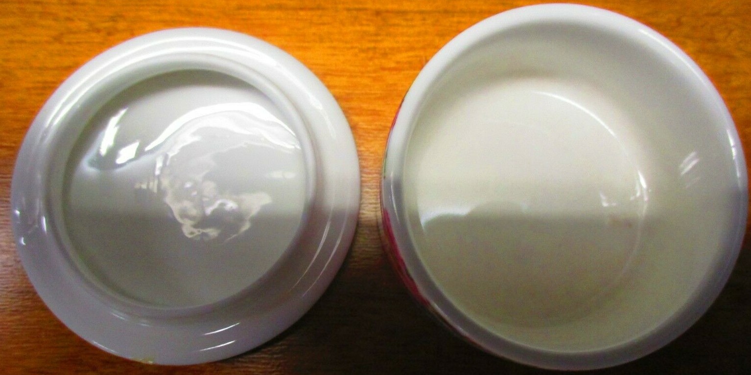 Round Floral Trinket Box, Excellent!