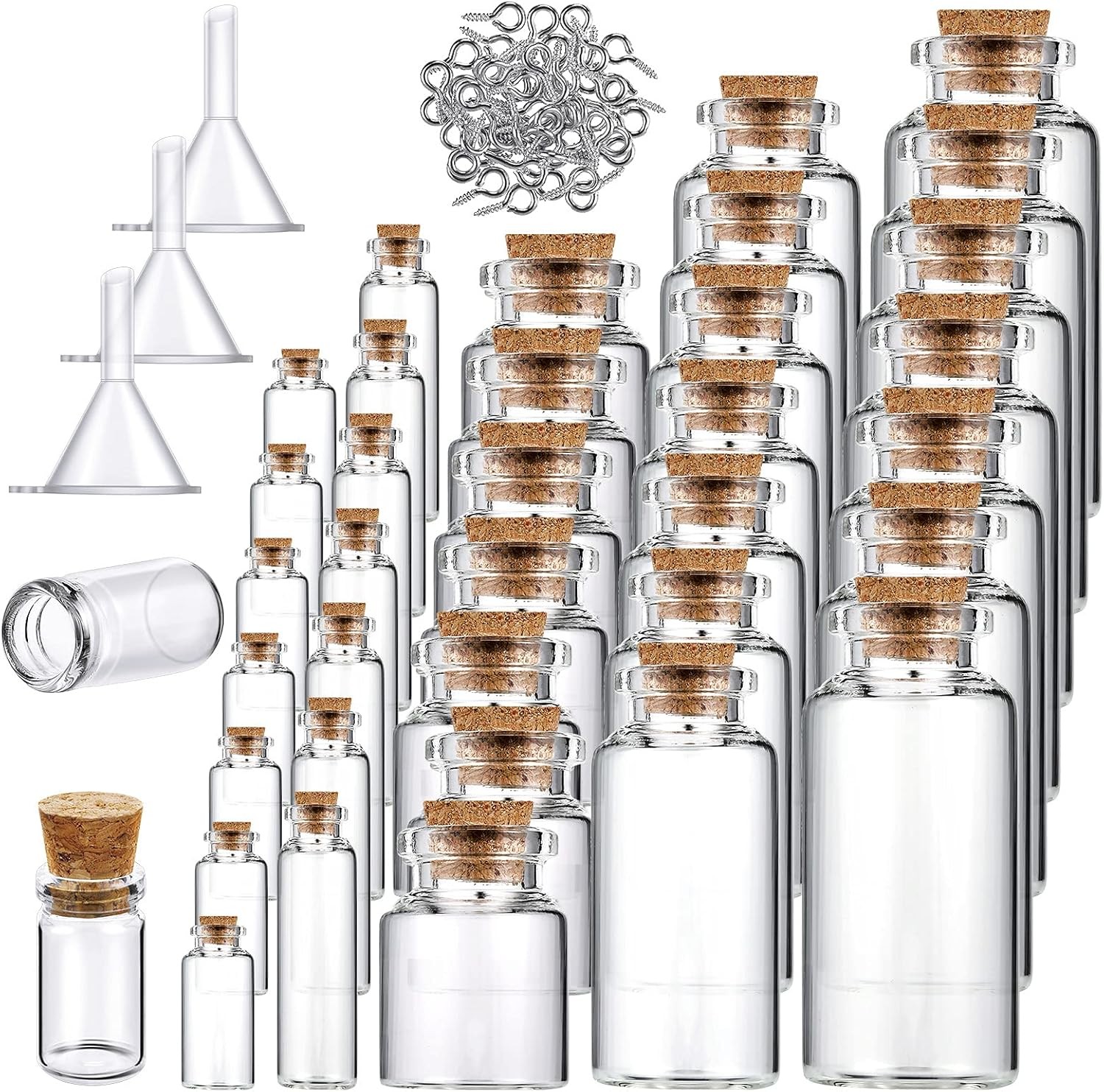 45 Pcs Mini Glass Bottles W/ Cork Stoppers Spell Jar Mini Glass Vials Potion