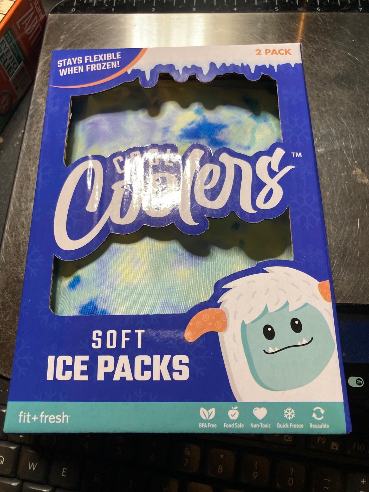 ❄️Fit & Fresh Cool Coolers Soft Ice Packs, Aqua Tie-Dye, 1 Set Of 2 Packs 🧊