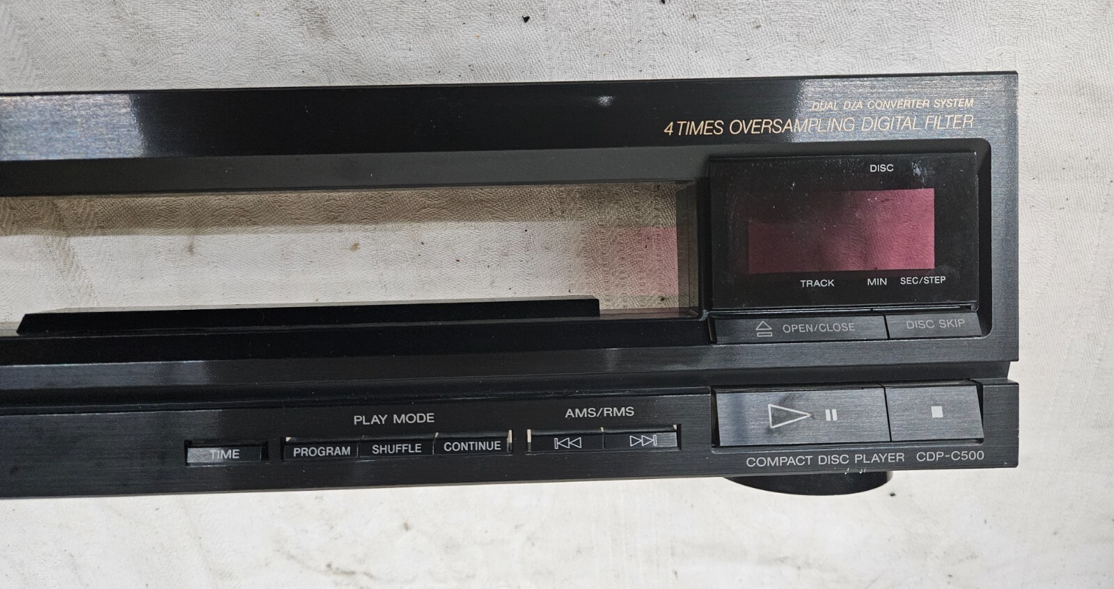 SONY CDP-C500 Compact Disc Player FACEPLATE w Power Button PCB