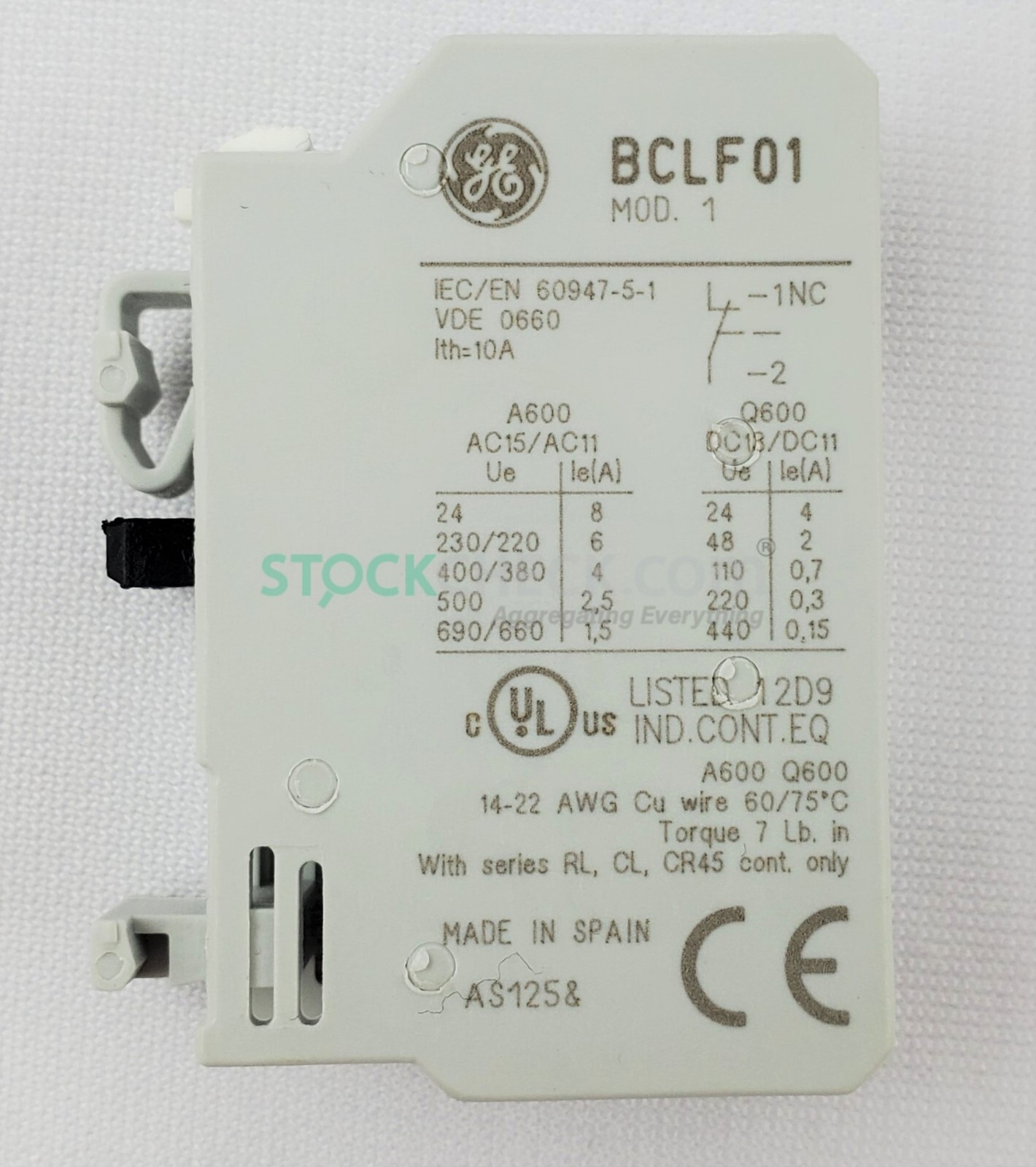 General Electric BCLF01 Contact Block