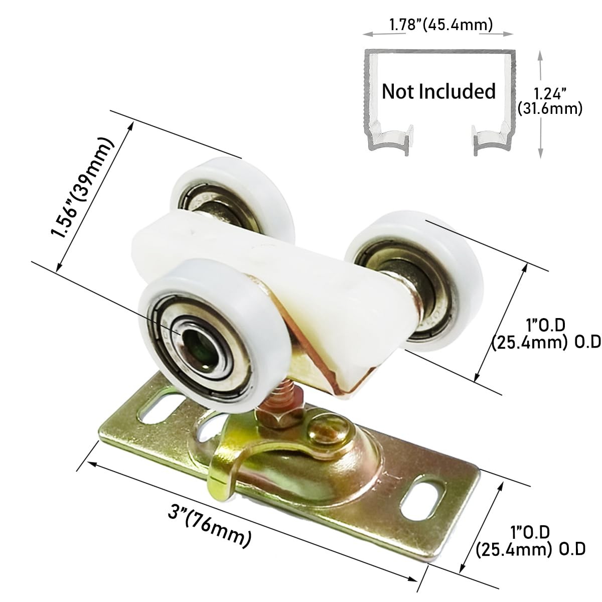 2 Pack Sliding Pocket Door Rollers Replacements Top Hanger Door...