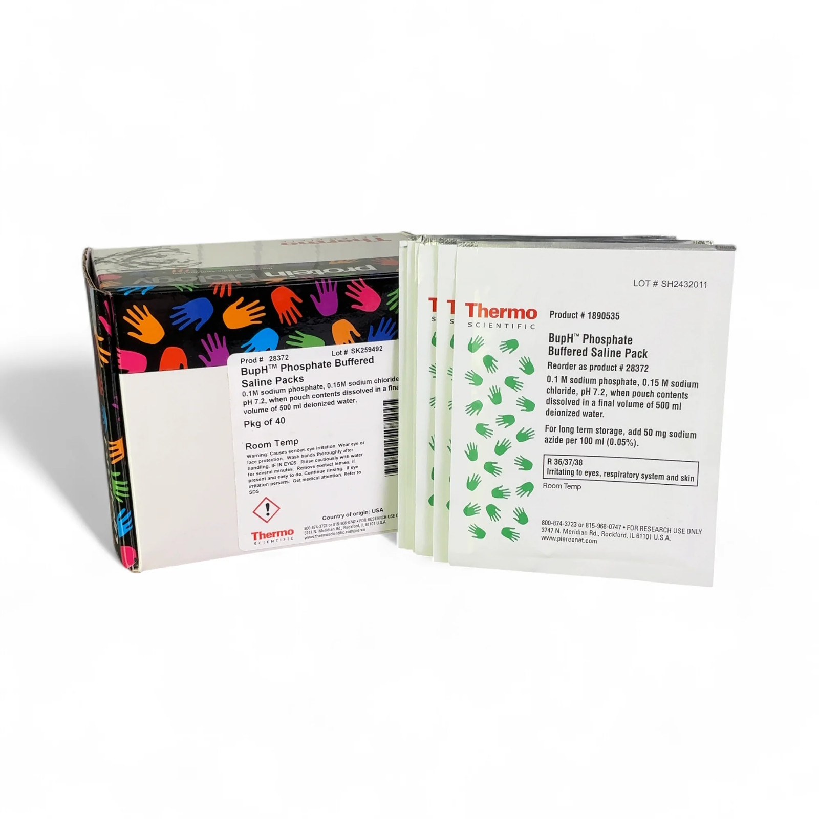 Thermo Scientific 28372 BupH Phosphate Buffered Saline Packs NEW OPEN BOX