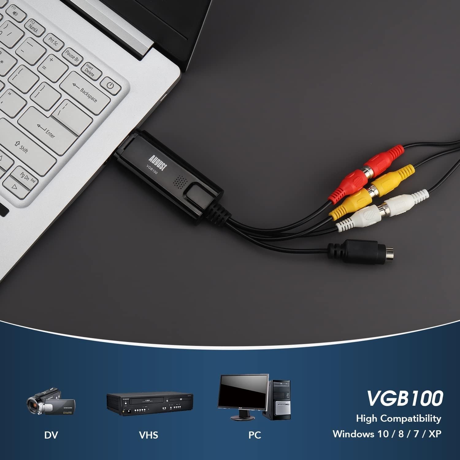Digitize VHS Tapes Effortlessly – USB 2.0 Video Capture Device for Windows