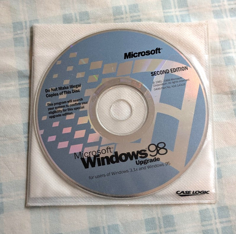 Microsoft Windows 98 Upgrade CD-Rom 1998 Second Edition