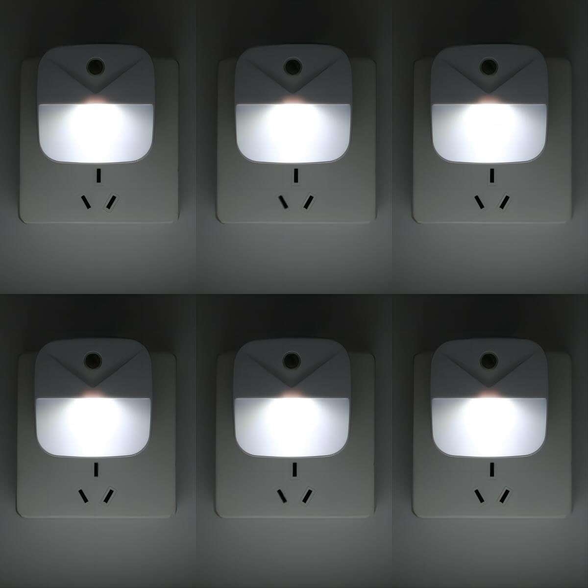 6 Pack LED Night Light Plug into Wall, Daylight White Color Dusk to Dawn Sensor